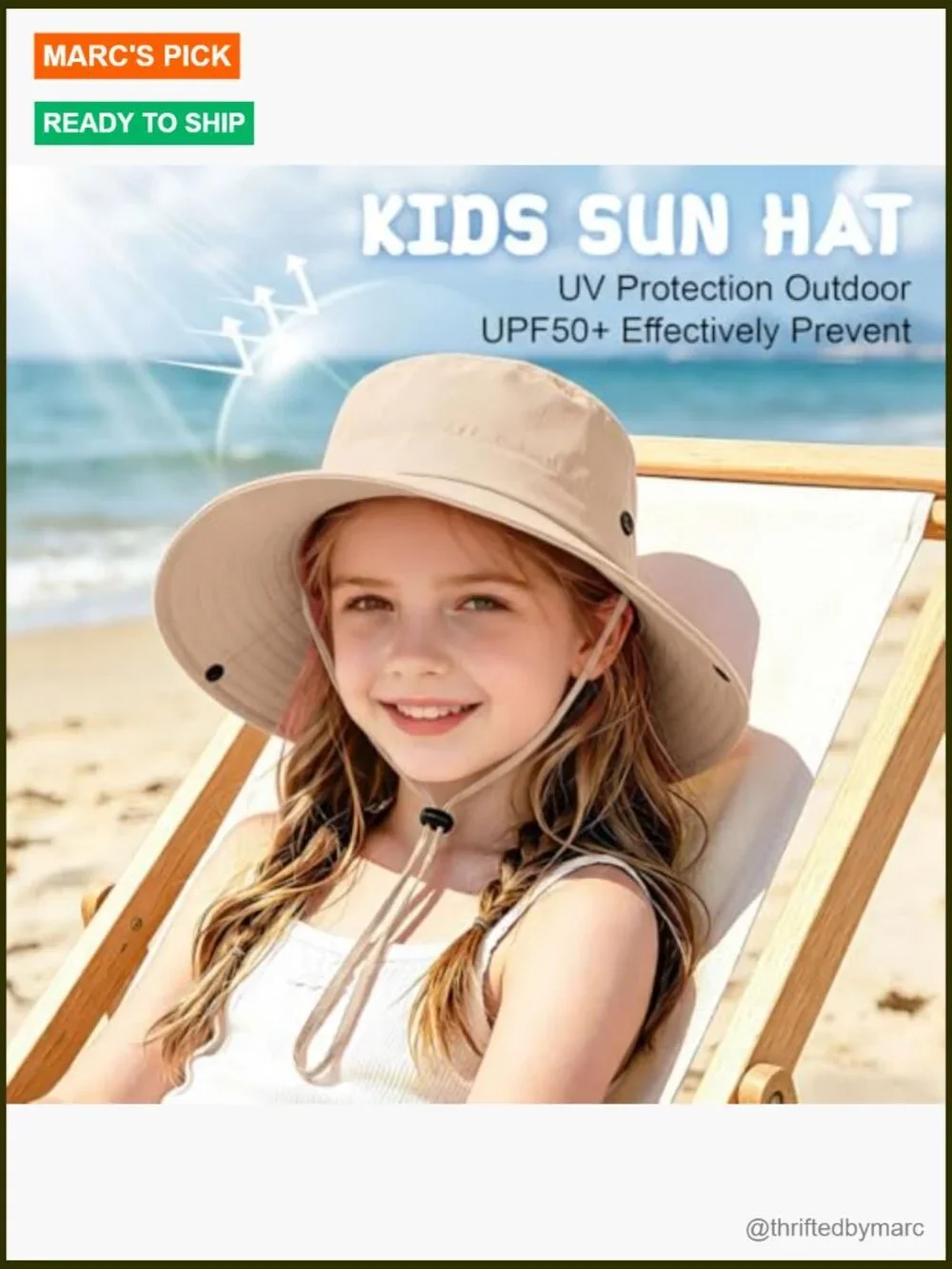Wide Brim Sun Hat for Kids UPF 50+ Protection Bucket Hat 2 Pack